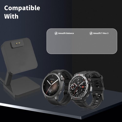Charger Stand for Amazfit T-Rex Ultra 2/Active Max/T-rex 3 Pro/Balance/T-REX3,Magnetic Charging Cradle for Amazfit T-Rex Ultra 2/Active Max/T-rex 3 Pro/Balance/T-REX3 Charge Station Base
