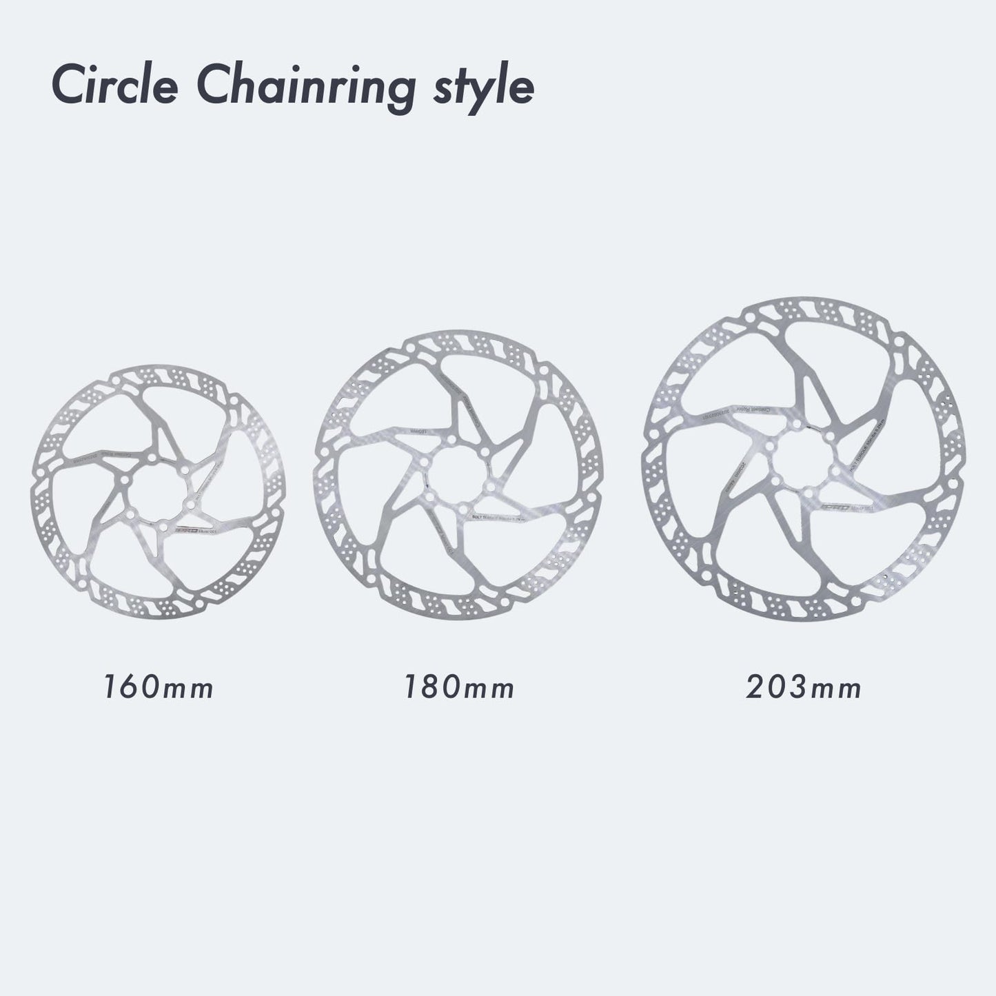 DJC Bike Brake Disc Rotor MTB Brake Disc 160 180 203mm with 6 Bolts Stainless Steel for Road Bike Brake Rotor (2pcs 180mm)