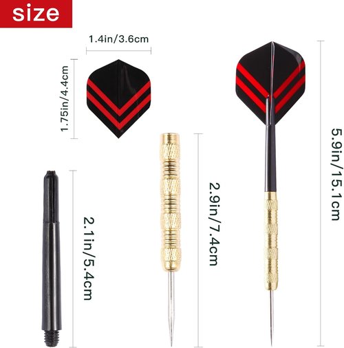MaxMau 18-Piece Steel Tip Darts Set - Durable Metal Points with PVC Flights for Ultimate Precision