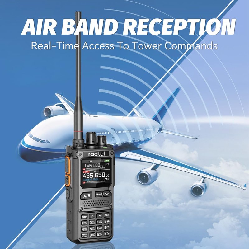 Radtel RT-920 Walkie Talkie 8W Long Range Programmable Bluetooth Two-Way Handheld Radio, SW MW LW CB 27MHz -126dBm Receive SSB AM FM Noise-Reduction NOAA