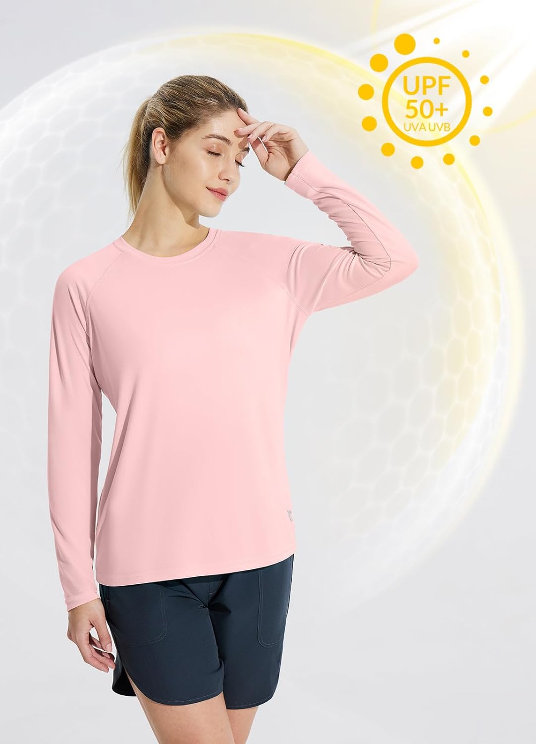 Baleaf Women's Long Sleeve UPF 50+ Sun Shirt - Lightweight UV Protection Rash Guard for Hiking