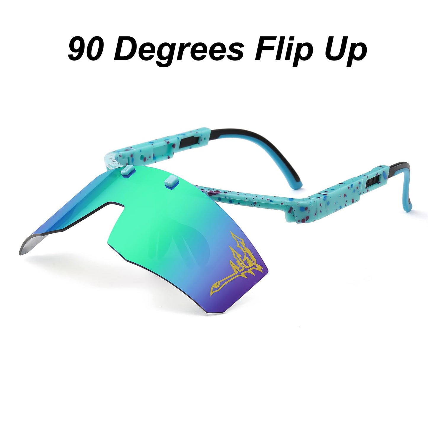 FIXEROS Flip Up Kids Sunglasses Youth Baseball Sunglasses UV400 Sports Sun Glasses For Boys Girls Children TR90 Shades (VY7)