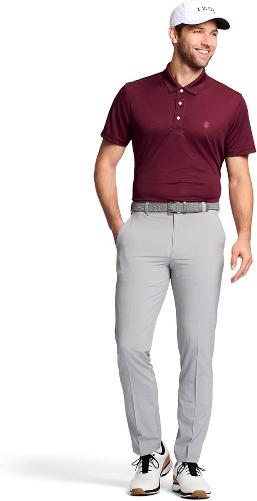 Izod Men's Golf Swingflex Pants - Straight-Fit, Flat-Front Design for Ultimate Comfort