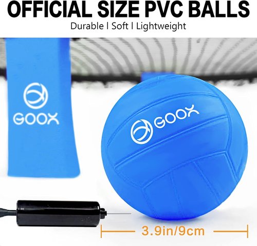GOOX Outdoor Roundnet Game Set - Includes 3 Balls, Carrying Bag & Strip Light | Perfect for Family Fun at Beach, Lawn & Park