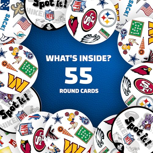 Spot It! NFL Edition Card Game - Fast-Paced Family Fun with 55 Cards
