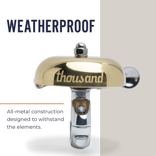 Thousand Pennant Bike Bell for Cycling, Brass - Fits Most City Bikes, Mountain Bikes and Road Bike Handlebars