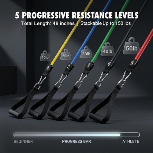 VEICK Resistance Bands, Exercise Bands, Workout Bands, Resistance Bands for Working Out with Handles for Men and Women, Exercising Bands for Fitness Weights Work Out at Home