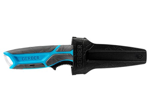 Gerber Gear CrossRiver - Durable Fixed-Blade Knife for Saltwater Fishing - Premium Fishing Gear - 3", Cyan