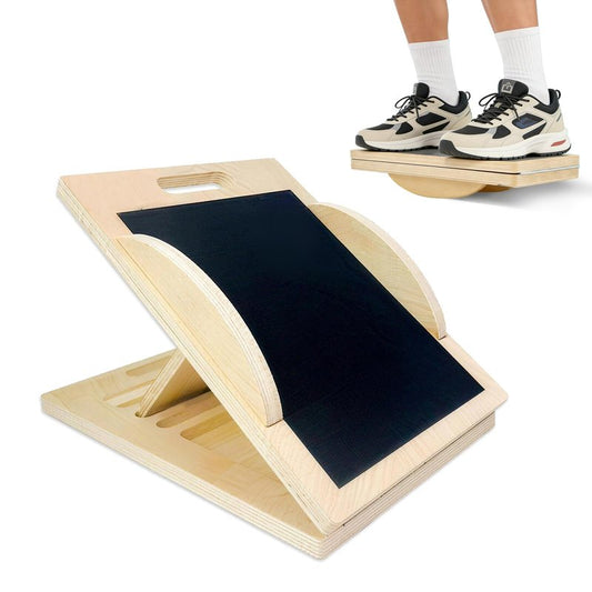 Slant Board with 6 Angles Converts to a Balance Board Premium Calf Stretcher & Wobble Board for Effective Stretching & Squats Exercise with Velour Surface