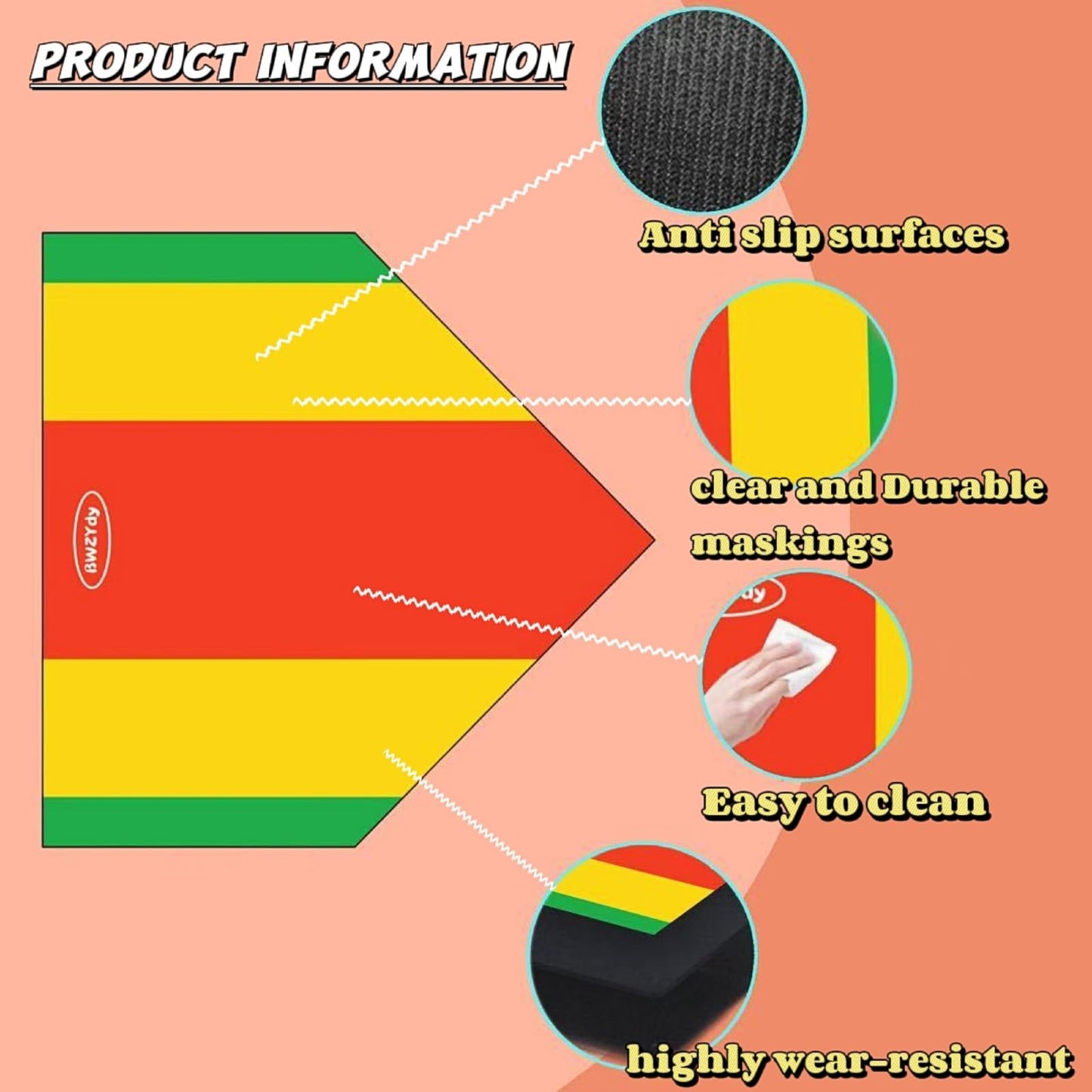BWZYdy Baseball Home Plate - 17" Tri-Color Blended Rubber Mat for Pitching & Hitting Practice, Softball Training | 0.6lbs Lightweight, Portable Design with Carry Bag, All-Weather Baseball Bases
