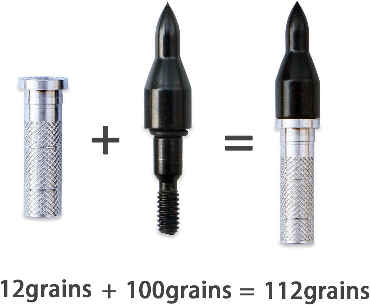 TIGER ARCHERY Aluminum Inserts .244/6.20mm - Bullet Field Points 5/16 for Carbon Arrows