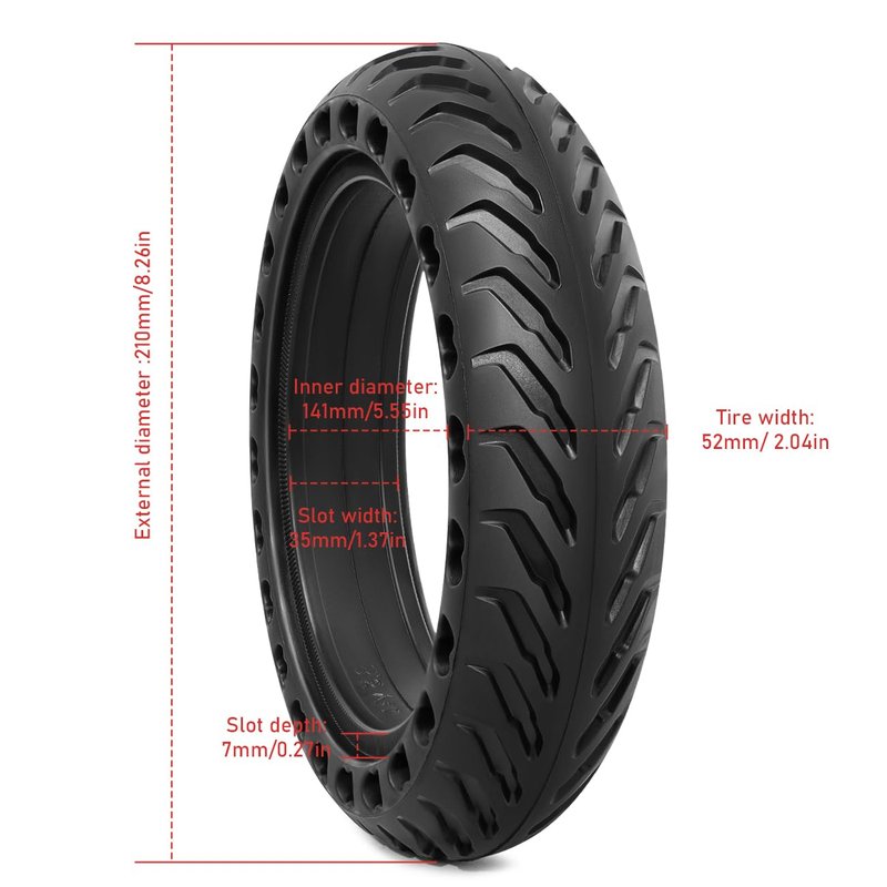 2Pcs 8.5x2.0 Solid Tire,8.5 Inches Electric Scooter 8.5 x 2.0 Front or Rear Replacement Solid Tires Compatible with Xiaomi M365/M365 Pro, Gotrax gxl V2/Gotrax XR 8 1/2 x 2 8.5x2 Solid Tires(T-008)