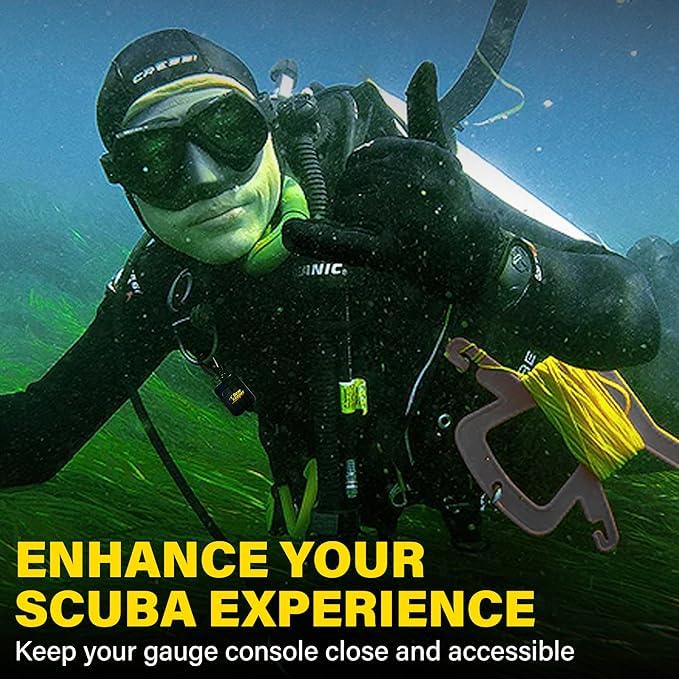 Gear Keeper Scuba Retractable Lanyard for Dive Console & Depth Gauge - Chest Mount Mini, Hd Rotating Snap Clip