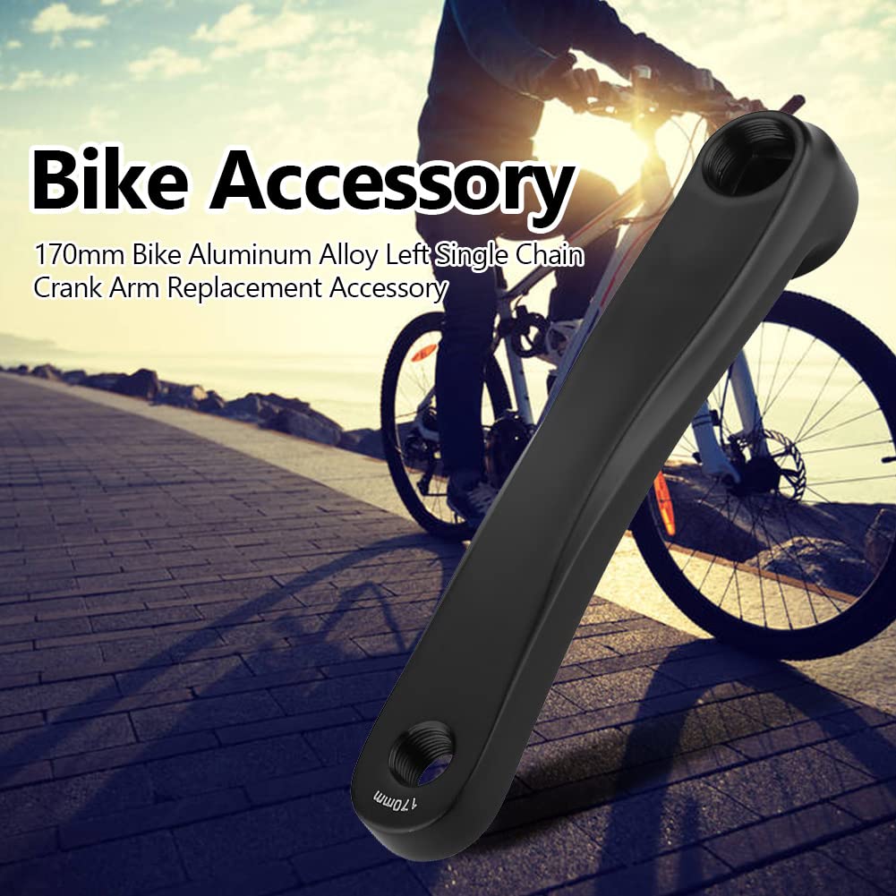 Mountain Bike Crank Arm, Lightweight Aluminum Alloy Replacement Left Crank 170mm Bicycle Crank for Mountain Cyclists, Trail Riders, Bike Repair Shops