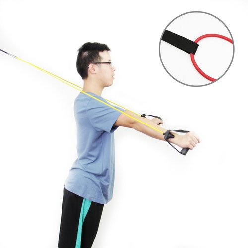 Furinno RFitness Professional Stretch Latex Exercise TUBING with Sponge Handle, X-Heavy (Red)