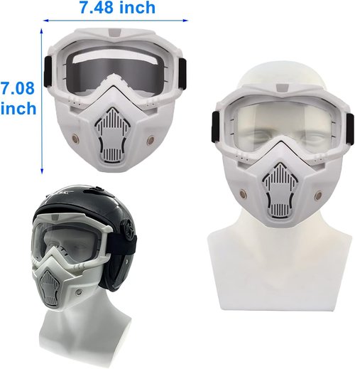 LJDJ Motorcycle Goggles - Anti-UV Removable Face Mask for Dirt Bike & ATV | Adjustable MX Eyewear