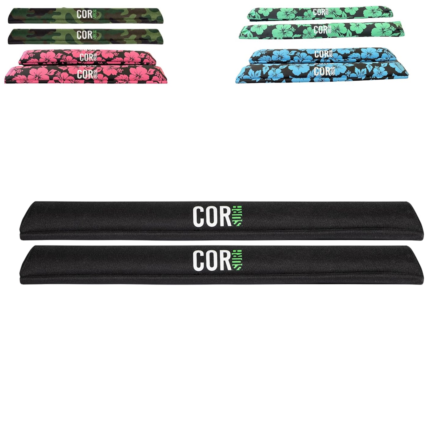COR Surf Aero Roof Rack Pads for Paddleboard, Kayak, Surfboards, SUP, Snowboard, Paddleboard and Canoe | for Wide Aero Style Bars (Black, 28" Wide)