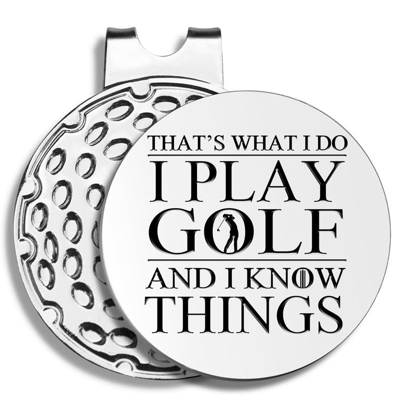 Pishovi I Play Golf Funny Golf Markers, Magnetic Golf Marker Cap Clip, Golf Accessories, Birthday Retirement Appreciate Father's Day Thanking You Gifts for Grandpa Dad Golf Lovers Uncle Golfer Brother