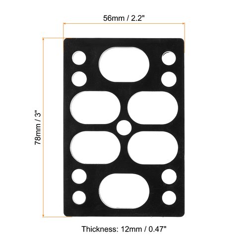 PATIKIL 1/2"(12mm) Skateboard Riser Pads, 10 Pcs Plastic Skateboard Riser Pads Angled Wedge Shock Pads for Skateboard Truck, Black