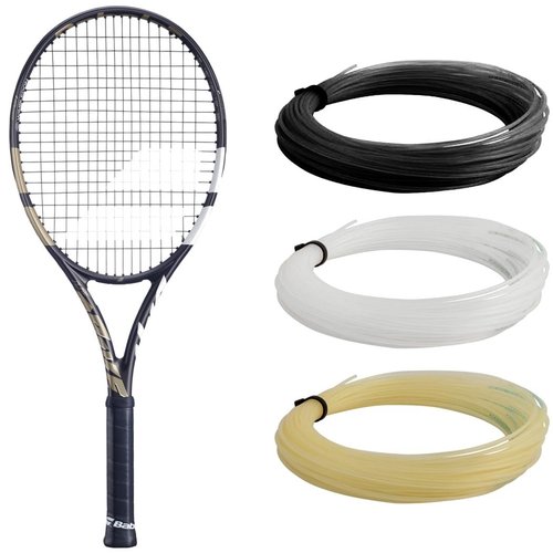 Babolat Pure Drive Wimbledon 11th Gen Tennis Racquet, Navy/Gold (4 1/4" Grip) - Strung with 16g Black Syn Gut at Mid-Range Tension