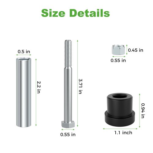 10L0L Complete Rear Leaf Springs & Shackles Bushing Sleeve Screw Bolt Kit for Club Car DS 1981-up Golf Cart, Replace OEM 1012303 1015583 8755 8754
