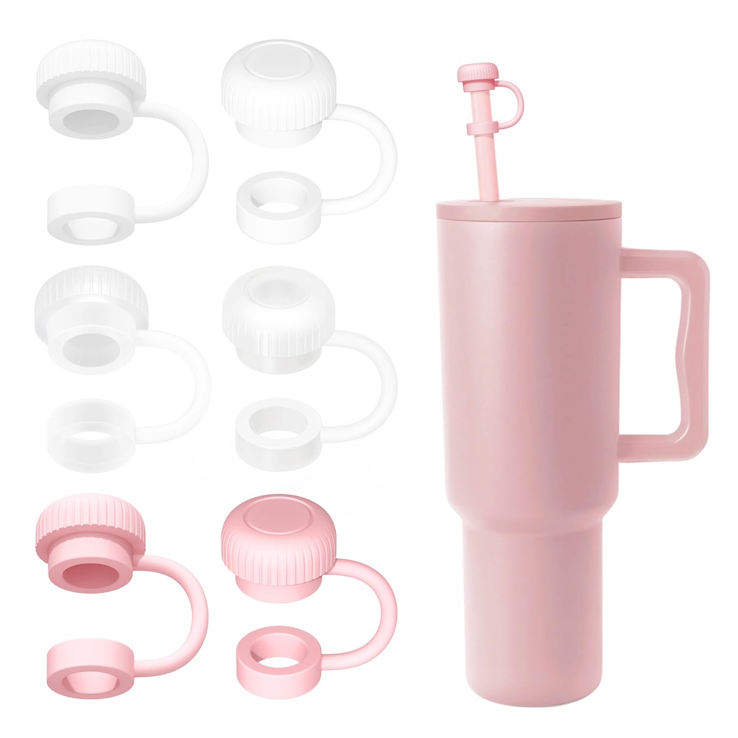 Alwenid Silicone Reusable Drinking Straw Toppers for Simple Modern 40 oz Trek Tumbler, 6PCS Set