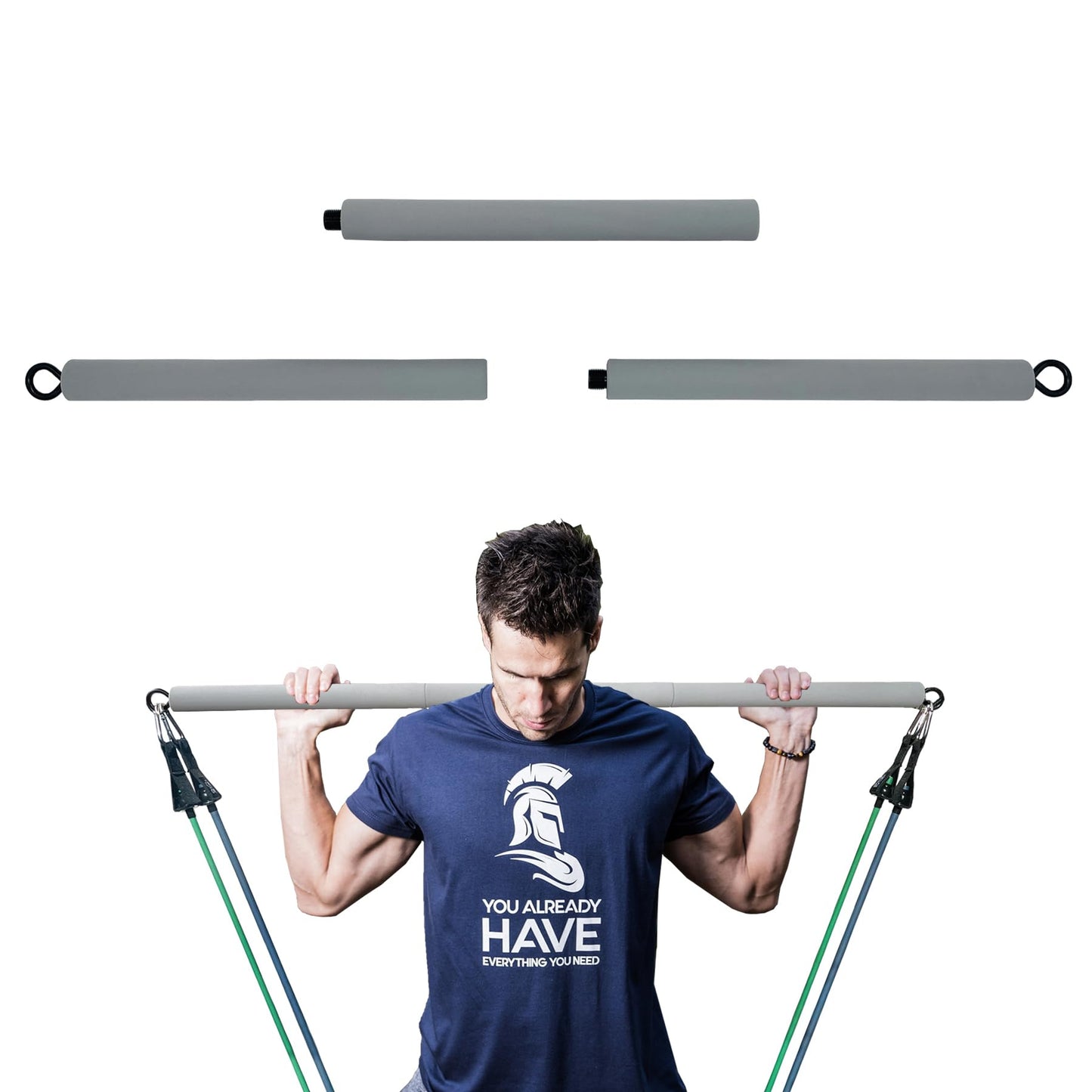 SECOPIN Resistance Band Bar, Body Workout, Portable Pilates Bar, Home Gym Training Equipment, 26 or 39 Inches