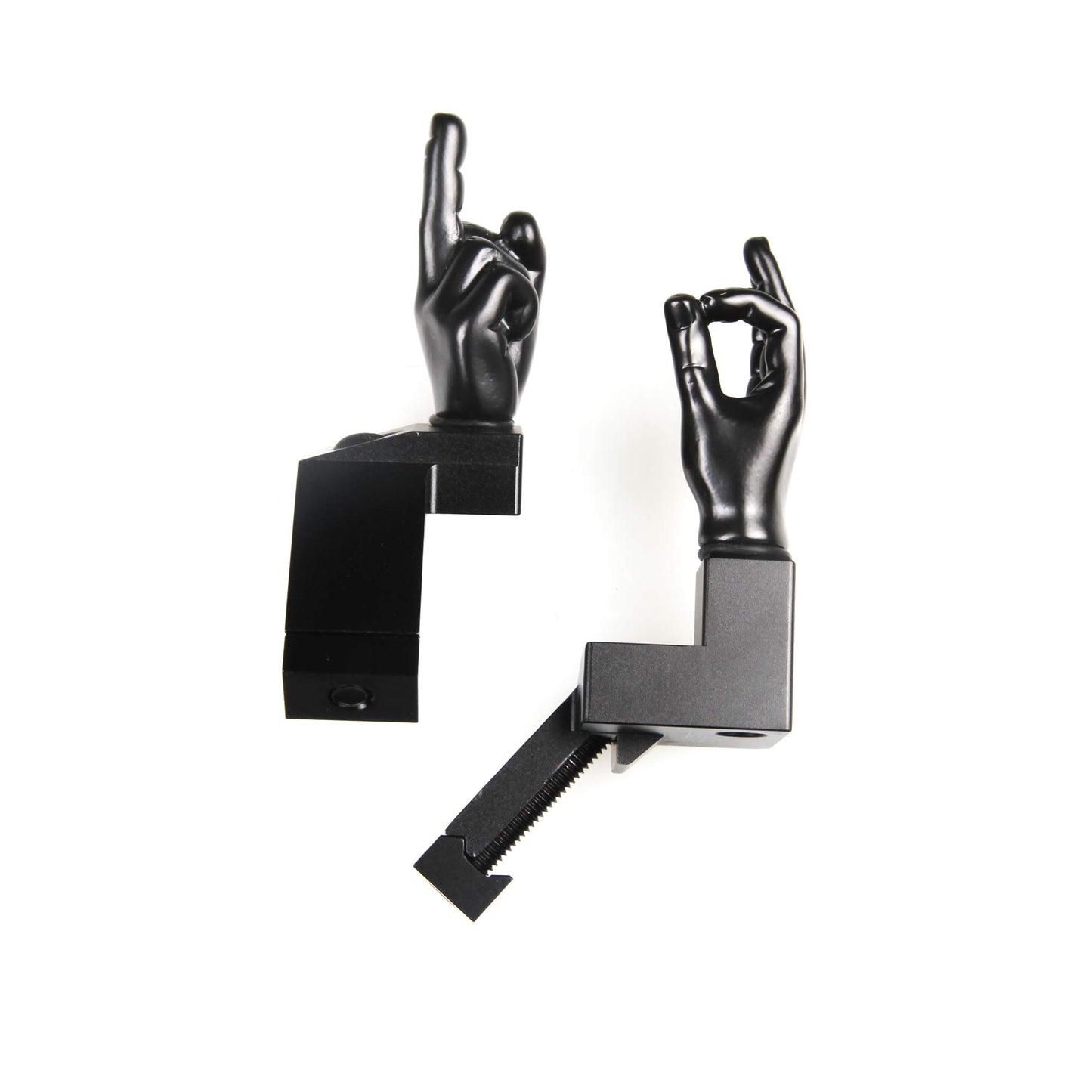 Stinger Novelty Finger Sight Set, Backup Front and Rear Iron Sight BUIS Set, Fit Picatinny Rail and Weaver (Black Color, Offset 45 Degree)