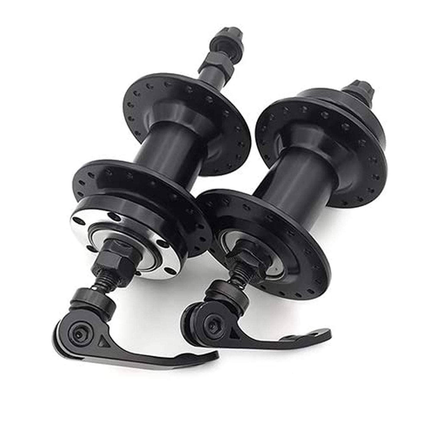 DONSP1986 Bicycle Axle Wheel Hub - 36H Front and Rear Bike Hub Set, Aluminum Alloy Quick Release Lever Skewers Axle, 1 Pair (Black)