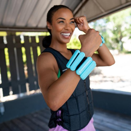 Hyperwear Stylish Wrist & Ankle Weights – 1 lb Each (2 lb Set), Adjustable Soft Weights for Walking, Running, Pilates, Barre & Dance