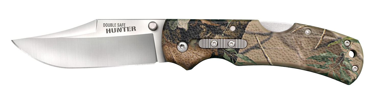 Cold Steel DOUBLE SAFE HUNTER (CAMOUFLAGE) / 8-3/8" OVERALL / 3.5" BLADE / 3MM THICK / 4-7/8" LONG GFN HANDLE / 8CR13MOV STAINLESS STEEL/AMBI BELT CLIP
