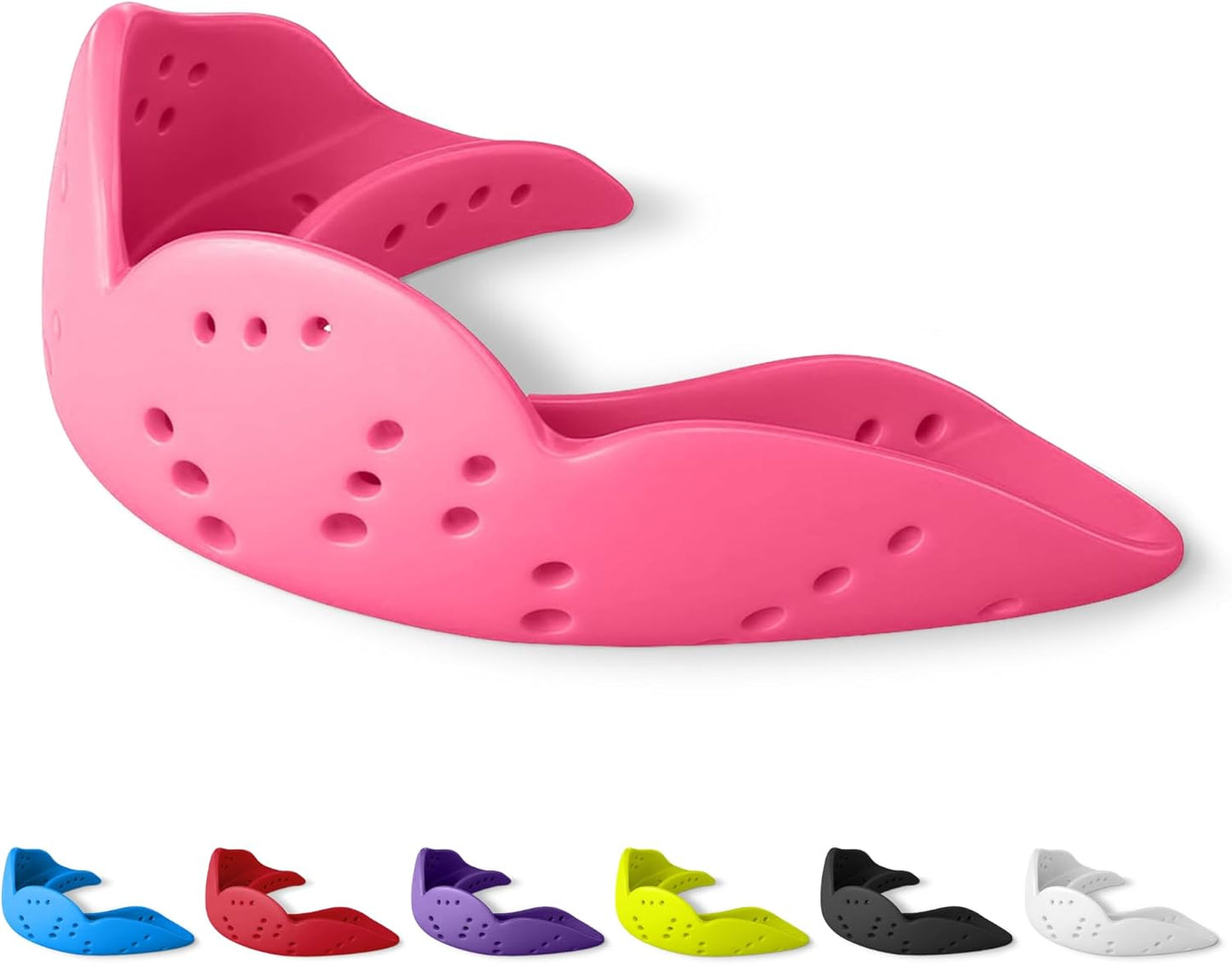 SISU Aero Medium Mouthguard - Hot Pink | 30% Stronger Protection for Lacrosse, Football & Hockey - Remoldable Up to 20 Times