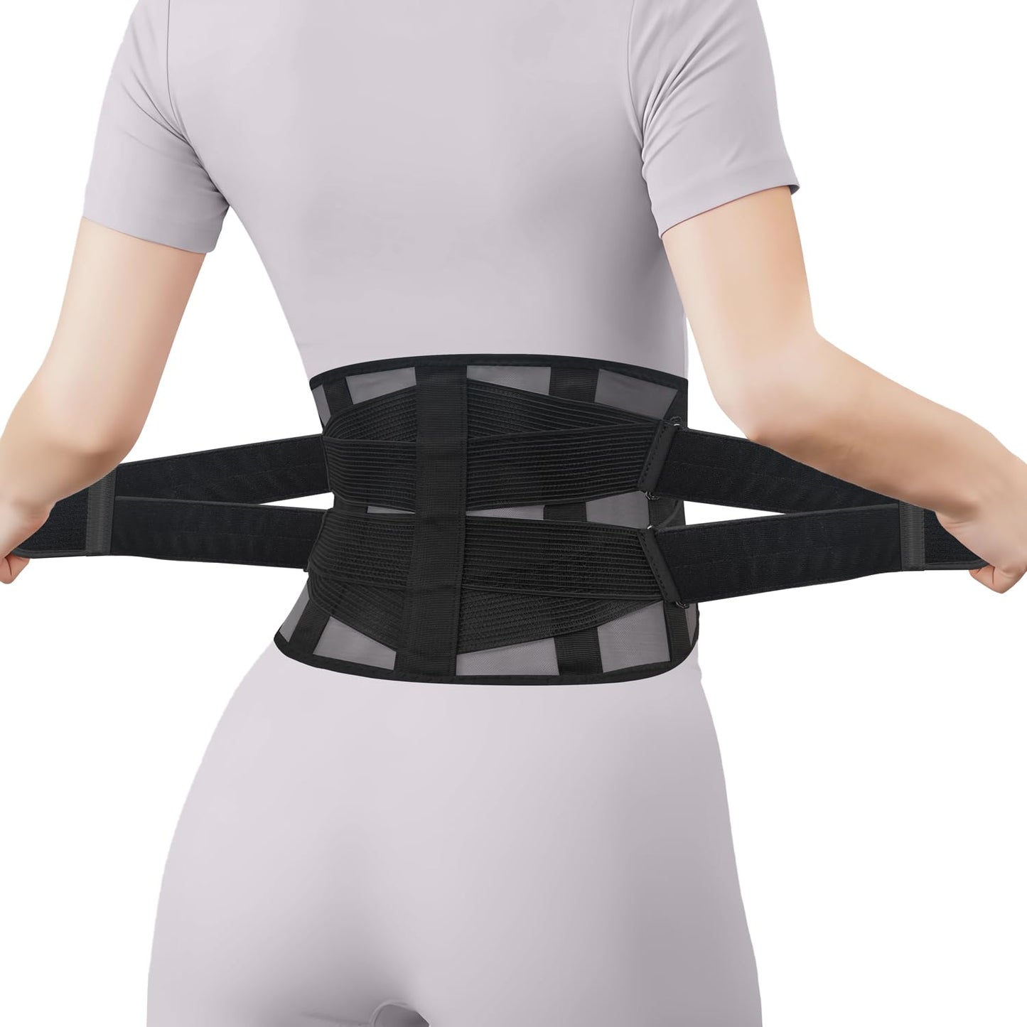 Skiennix Ultra Thin Lumbar Support Brace - Lightweight Back Pain Relief Belt | Breathable Mesh Design