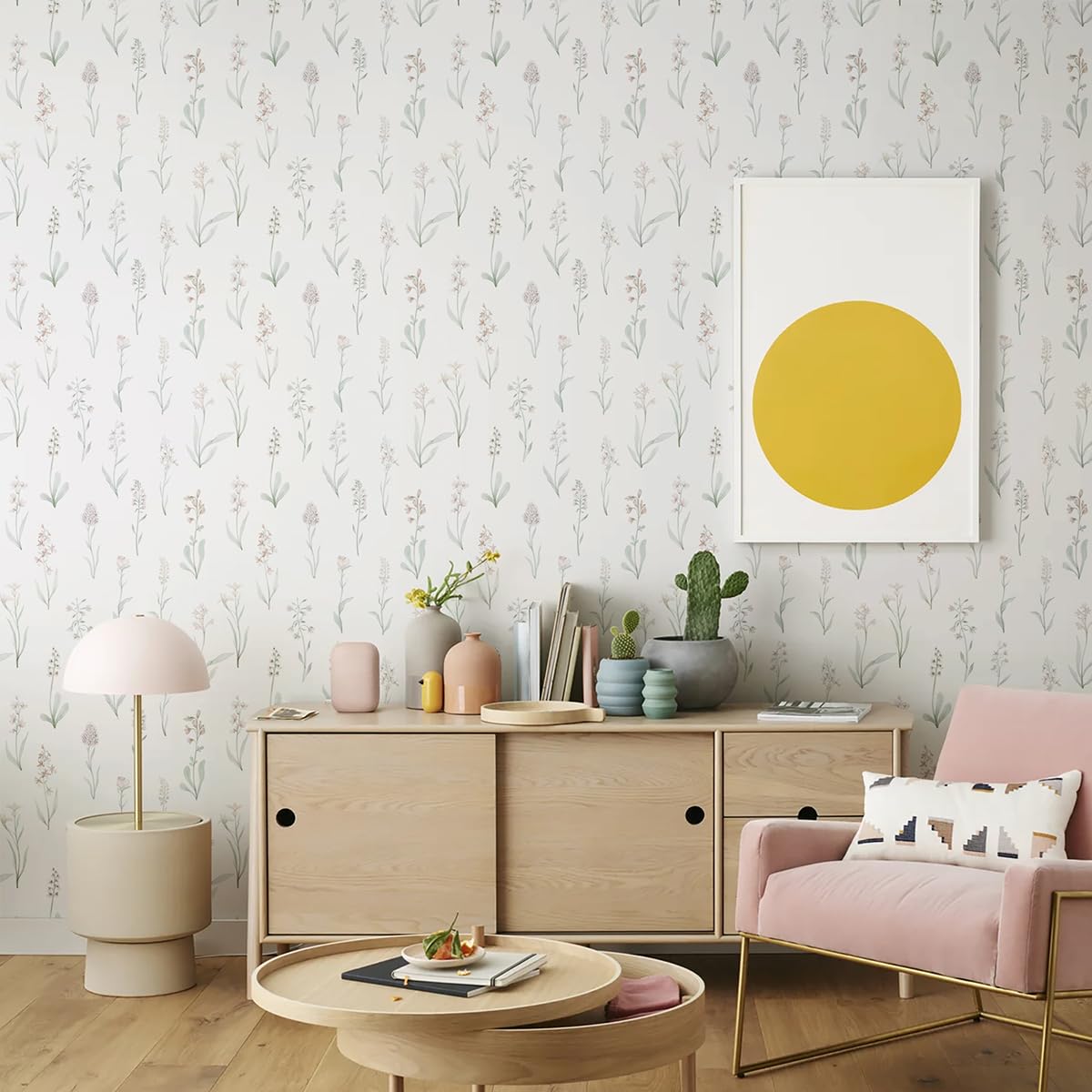 Wudnaye Beige Peel and Stick Wallpaper Floral Contact Paper 16.9in×118.1in Neutral Beige Contact Paper Cream Floral Wallpaper Self Adhesive Waterproof for Bathroom Bedroom Nursery Decor Walls Vinyl