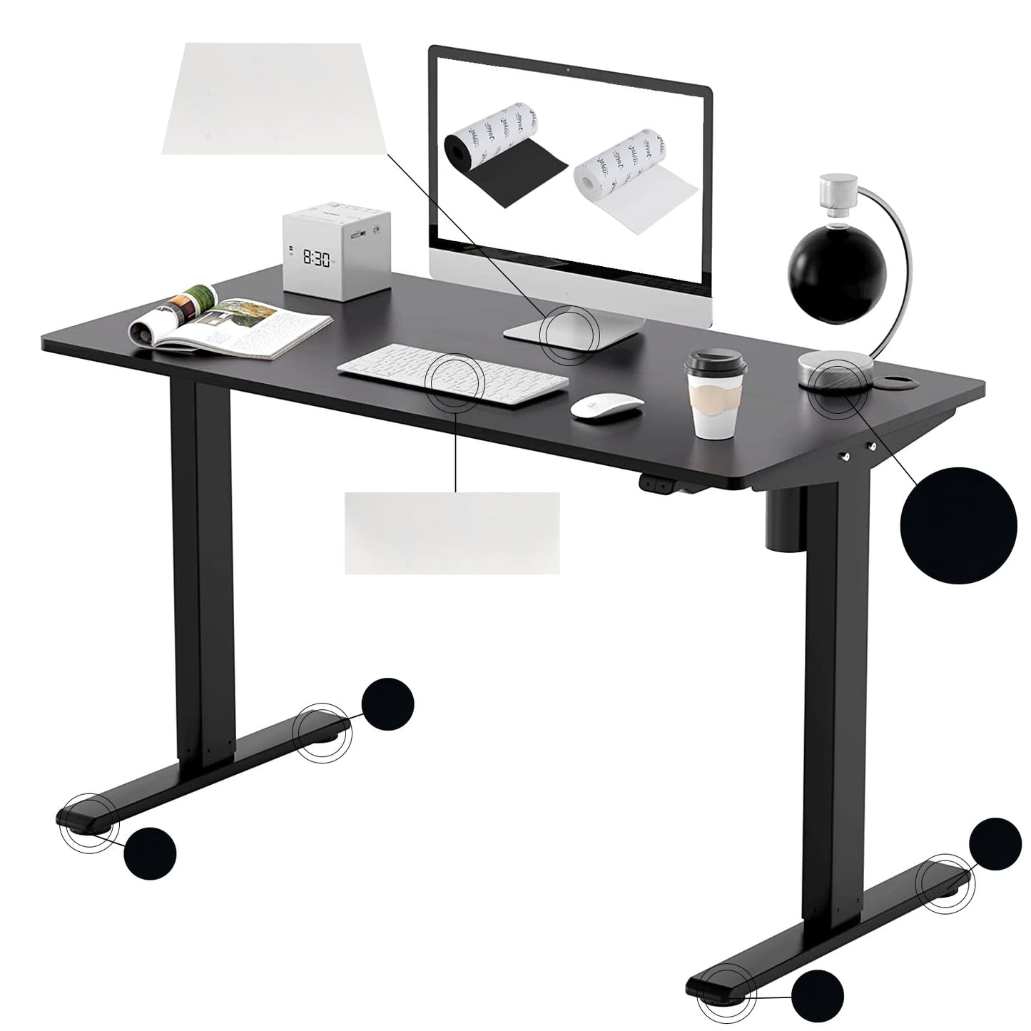 Non Slip Self Adhesive Silicone Cuttable Furniture Pads - 5x40 inch Anti-Sliding Rubber Floor Protectors for Any Furniture and Appliances