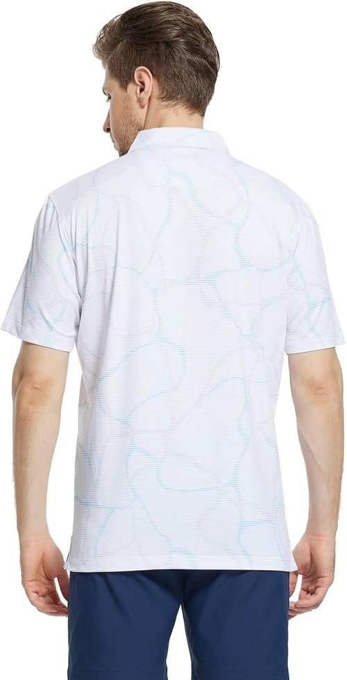 M MAELREG Men's Golf Shirt - Short Sleeve Moisture-Wicking Collared Polo | Performance Patterns