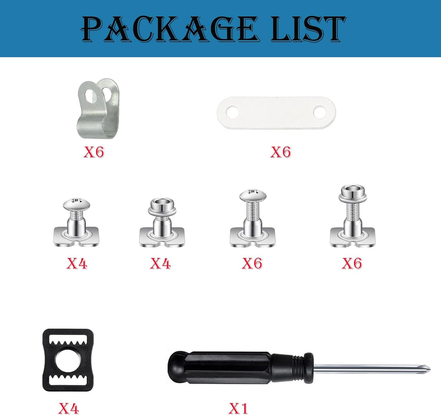 Skiennix Hockey Helmet Repair Kit - 36 Pieces with Visor Clips, Gaskets, Screws & Chin Strap Adapter