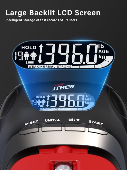 Grip Strength Tester - Skiennix Electronic Hand Dynamometer 400lbs/180kg with Adjustable Resistance