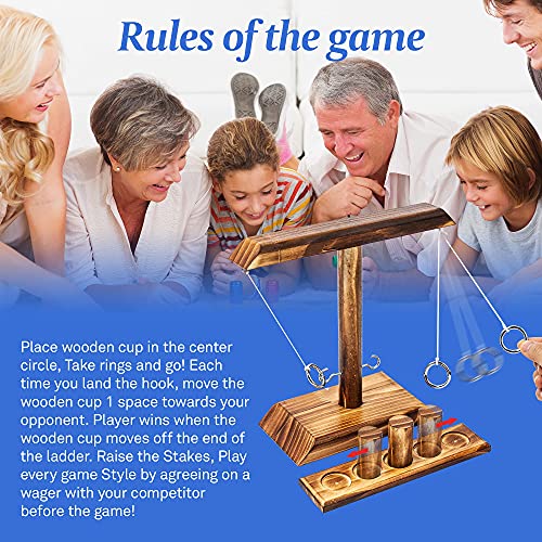 Wooden Ring Toss Game - Handmade Interactive Backyard & Party Game