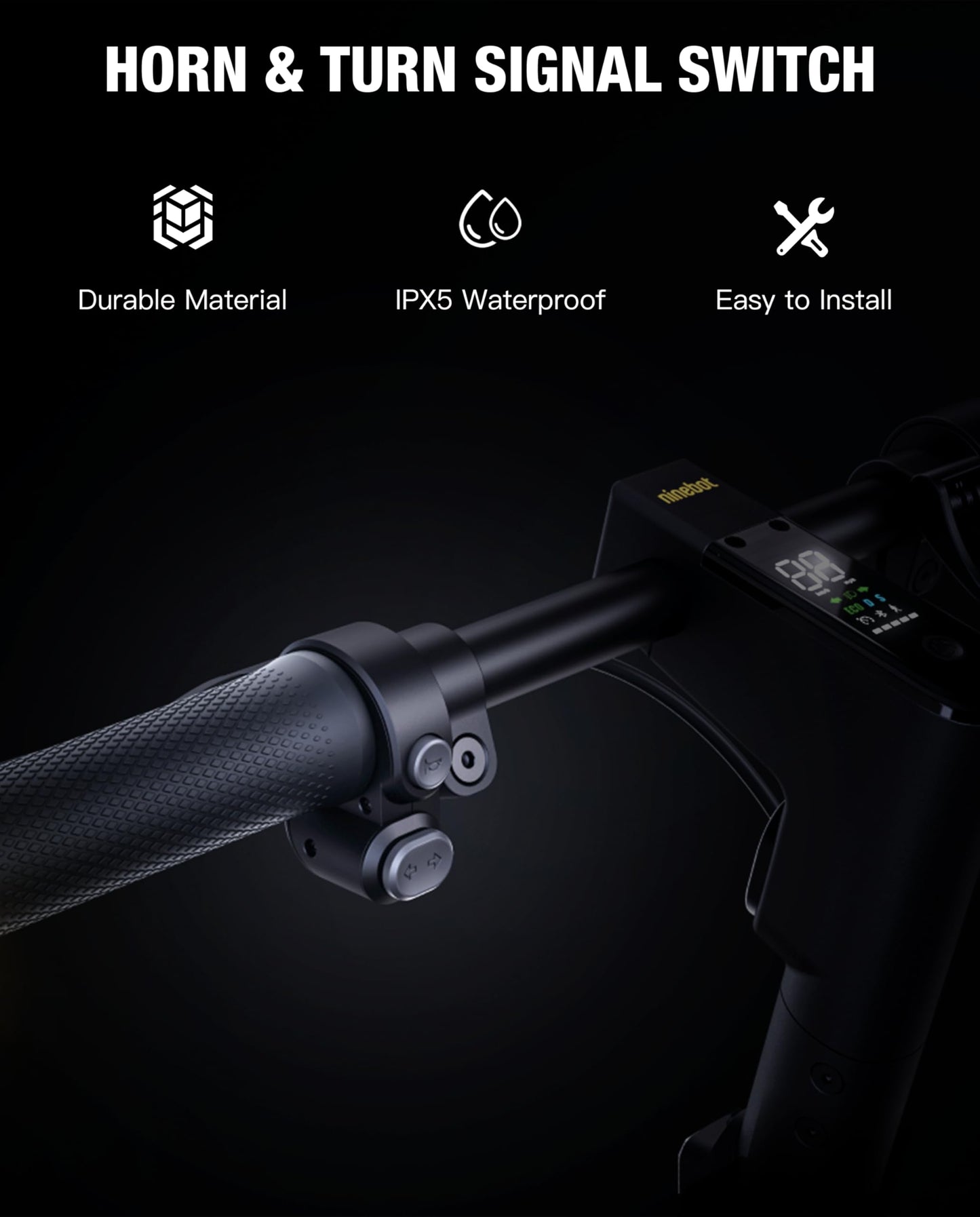 Scooter Horn Turn Signal Switch Compatible with Ninebot by Segway MAX G2 G65 Max2 Kickscooter Horn Switch Turn Signal Switch Replacement Original Accessories