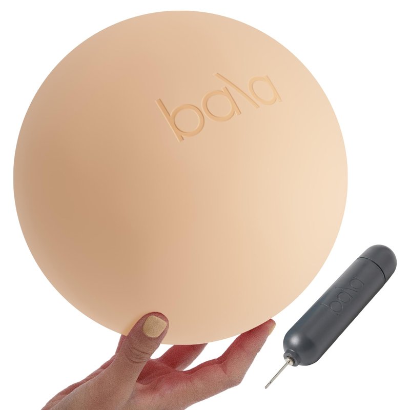 Bala Pilates Ball, Non-Weighted Exercise Ball - Small 8" Yoga Ball for Barre, Stretching, Strength & Core Training - Workout Accessory with Mini Pump for Home Gym & Fitness Routines - 100% PVC