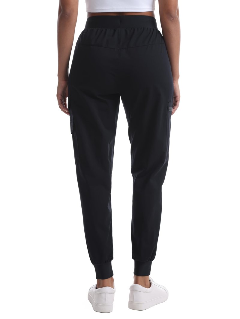 zsenoxaxi Women's Lightweight Hiking Pants - Water Resistant Casual Travel Joggers with Zippered Pockets for Golf Camping(Black,M)