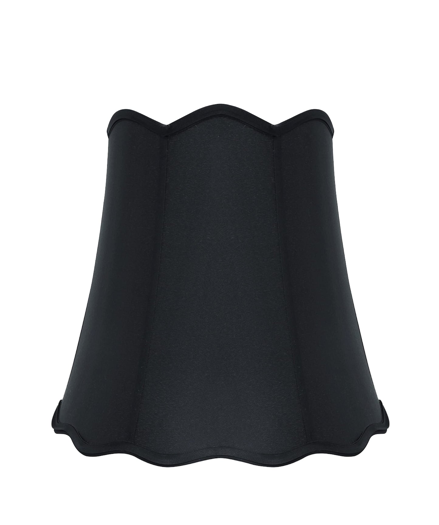 Aspen Creative 34063 Transitional Scallop Bell Shape Spider Construction Lamp Shade in Black, 16" wide (10" x 16" x 15")