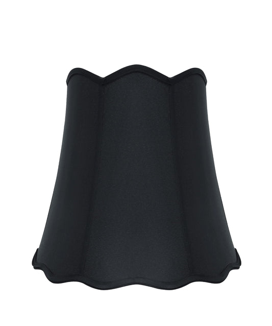 Aspen Creative 34063 Transitional Scallop Bell Shape Spider Construction Lamp Shade in Black, 16" wide (10" x 16" x 15")