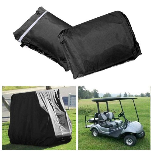 ConPus golf cart cover, Golf Cart Cover ,For EZGO Club Car and Yamaha, Waterproof with Extra PVC Coating Sunproof Dustproof Black 112" L x 48" W x 66" H (black)