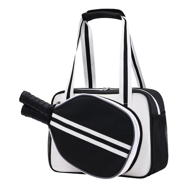 SPOENGRU PU Leather Pickleball Paddle Bag - Small Fashion Tote for Women & Men
