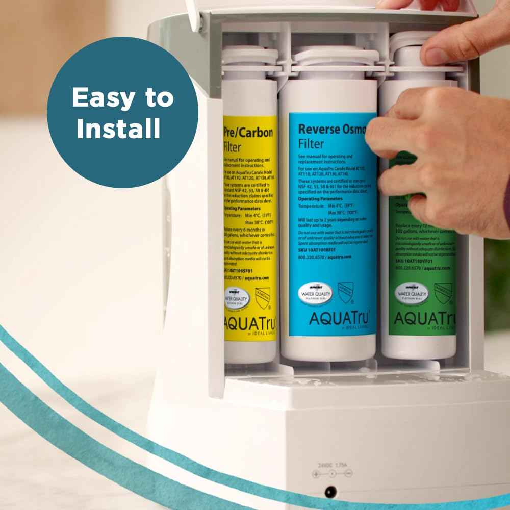 AquaTru Carafe AT100 Reverse Osmosis Filter | Reduces Arsenic, Lead, Parasitic Cysts, Copper, and More | Filters Impurities Down to 1/10000 of a Micron!