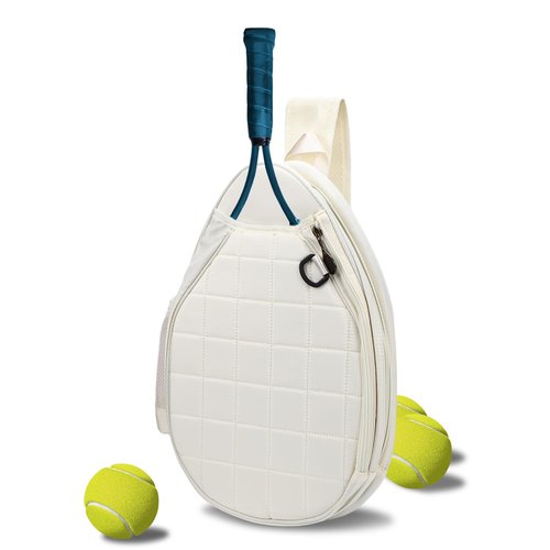 GOTOTOP Tennis Racket Bag, Crossbody Sling Backpack for Tennis Racket Pickleball Paddles Badminton Racquet, Water Resistant Shoulder Bag for Men Women