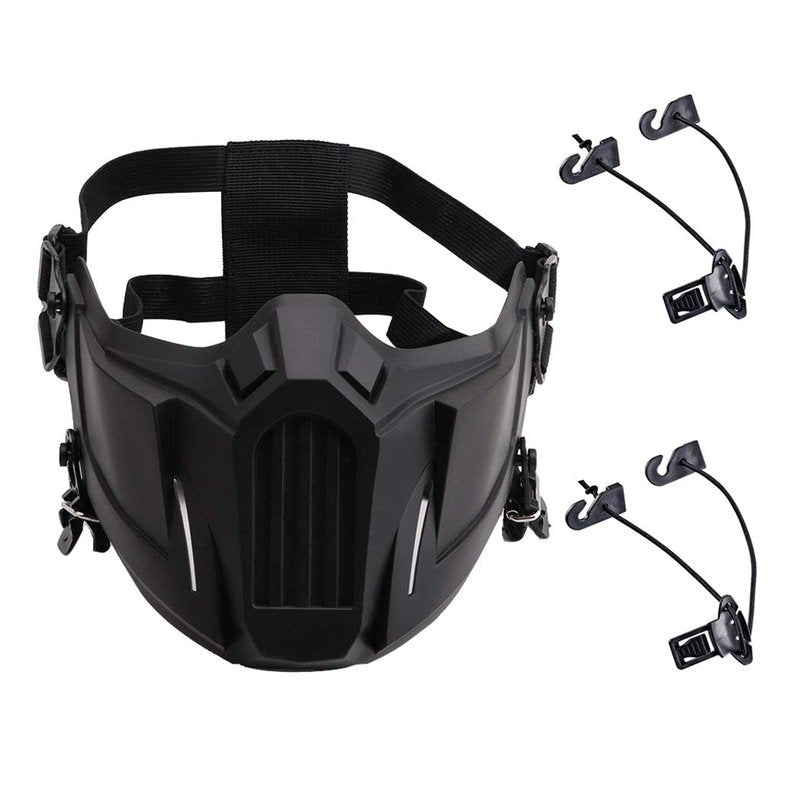 AOUTACC Airsoft Half Face Masks, Creative Half Face Protective Mask Outdoor Game Costume Sports Masks for Adult Men Women CS Hunting Paintball (Black)