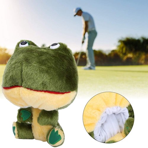 Golf Driver Headcover, Plush Frog Shape Soft Protection, Golf Accessory Cover, 1 Piece for Golfers, Gifts, Car Storage